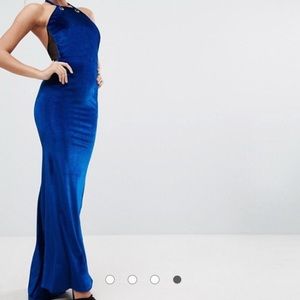 Blue velvet gown